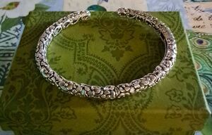 John Hardy (JAI) 925 Sterling Silver Forget-Me-Not Hinged Cuff Bracelet